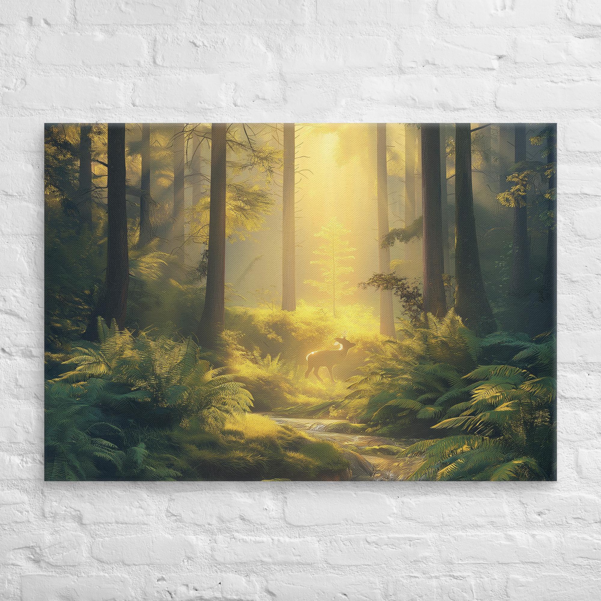 Golden Serenity, A Forest at Dawn Canvas 29