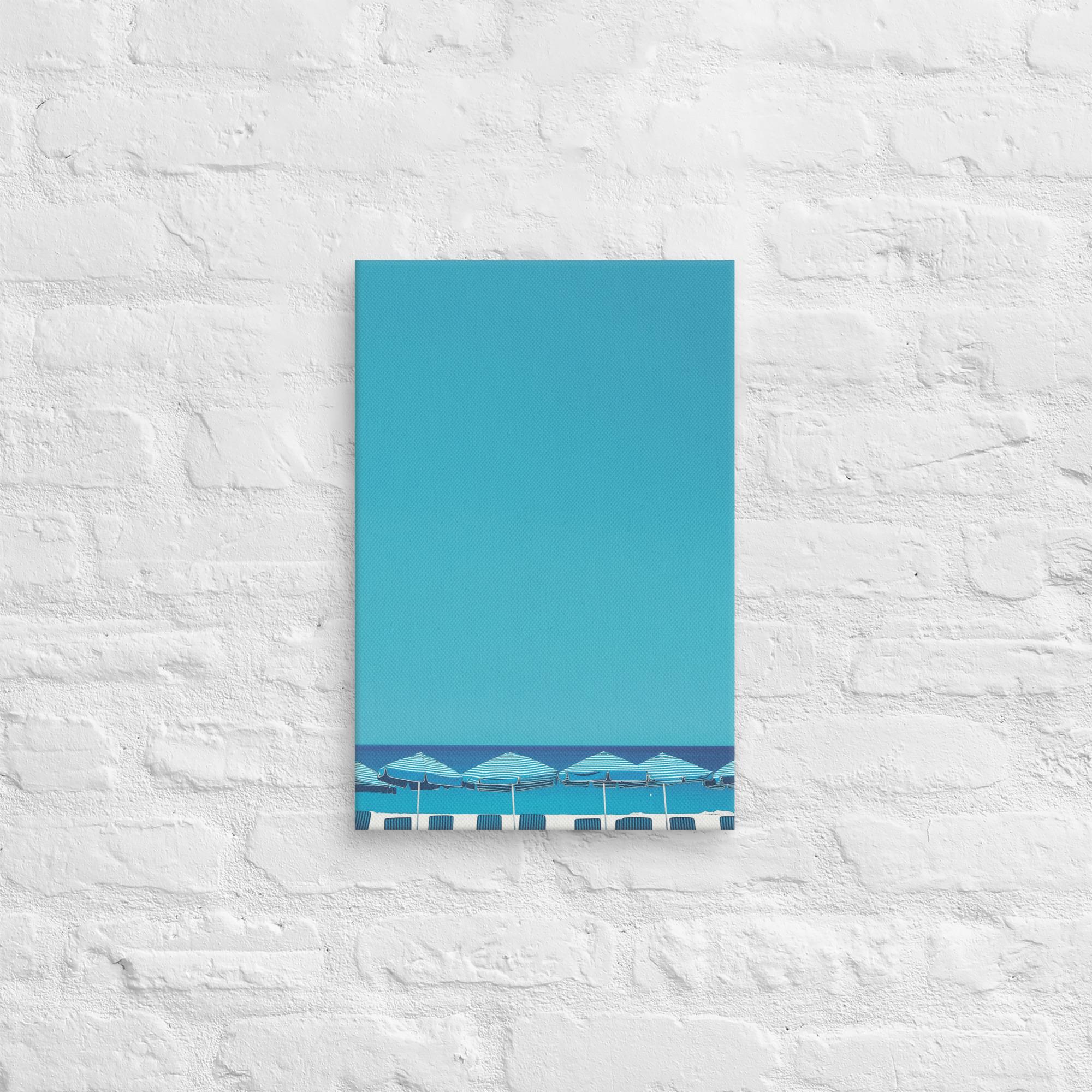 A Day at the Beach, Blue, Canvas Print 6