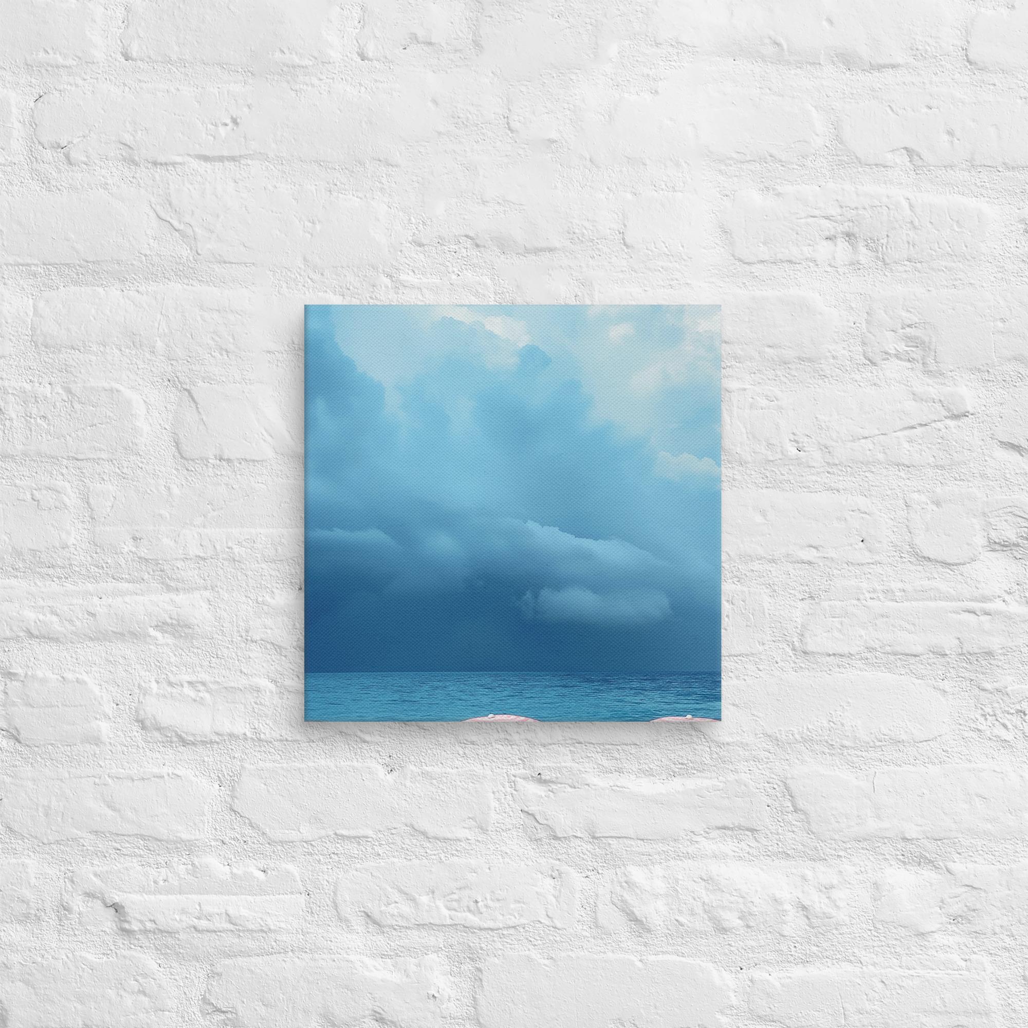 Stormy Tranquility: A Day at the Beach, Pink, Canvas Print 10