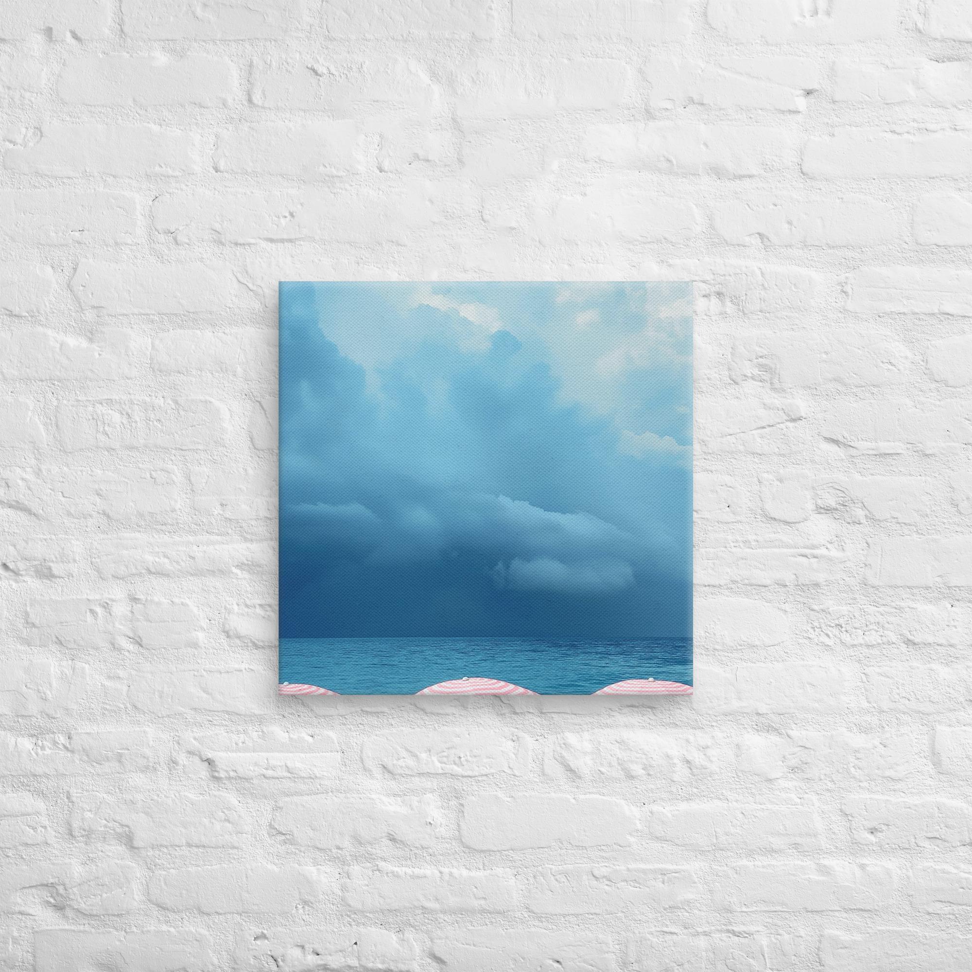 Stormy Tranquility: A Day at the Beach, Pink, Canvas Print 9