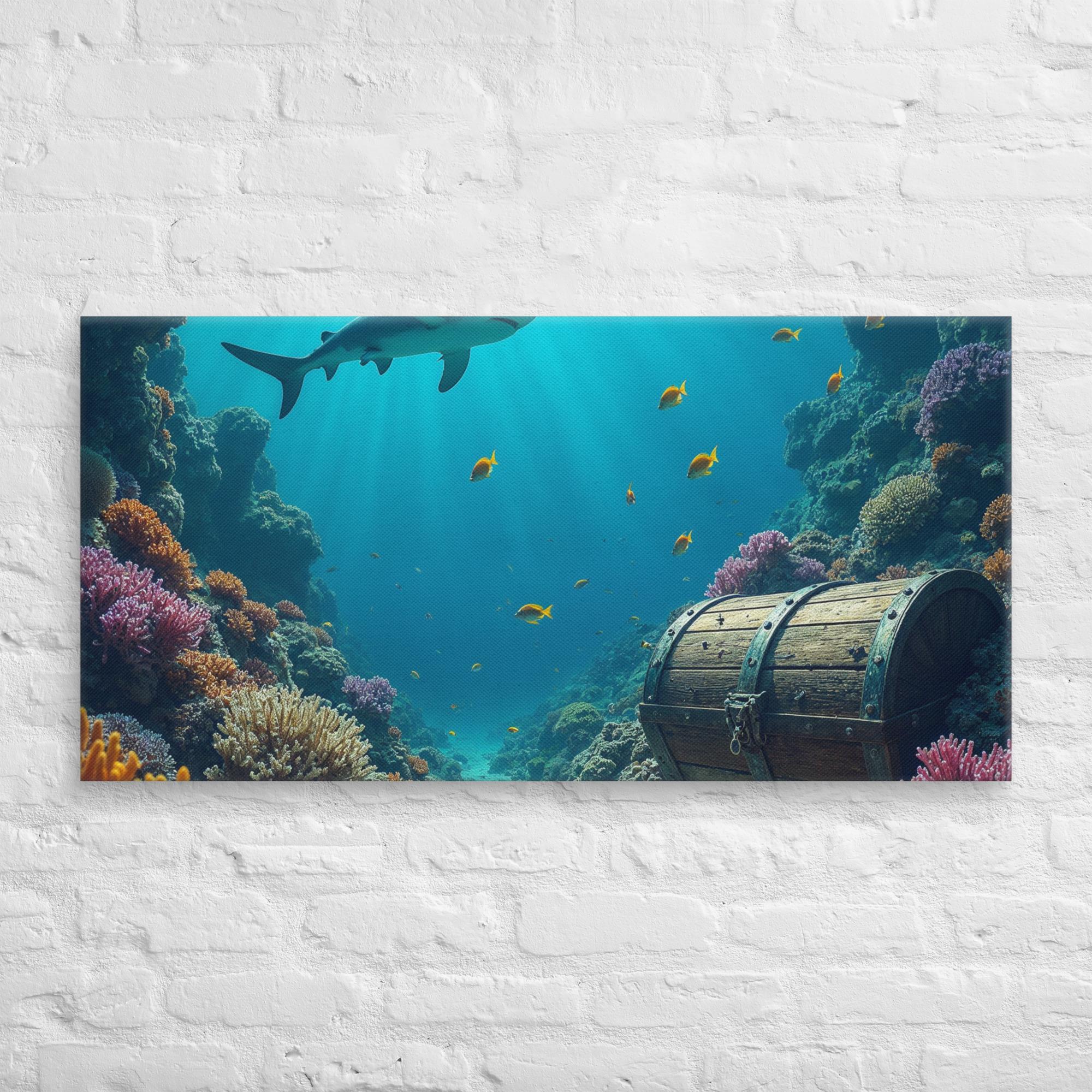 Ultimate Dive Adventure Canvas Print – Shark & Treasure Dive 18