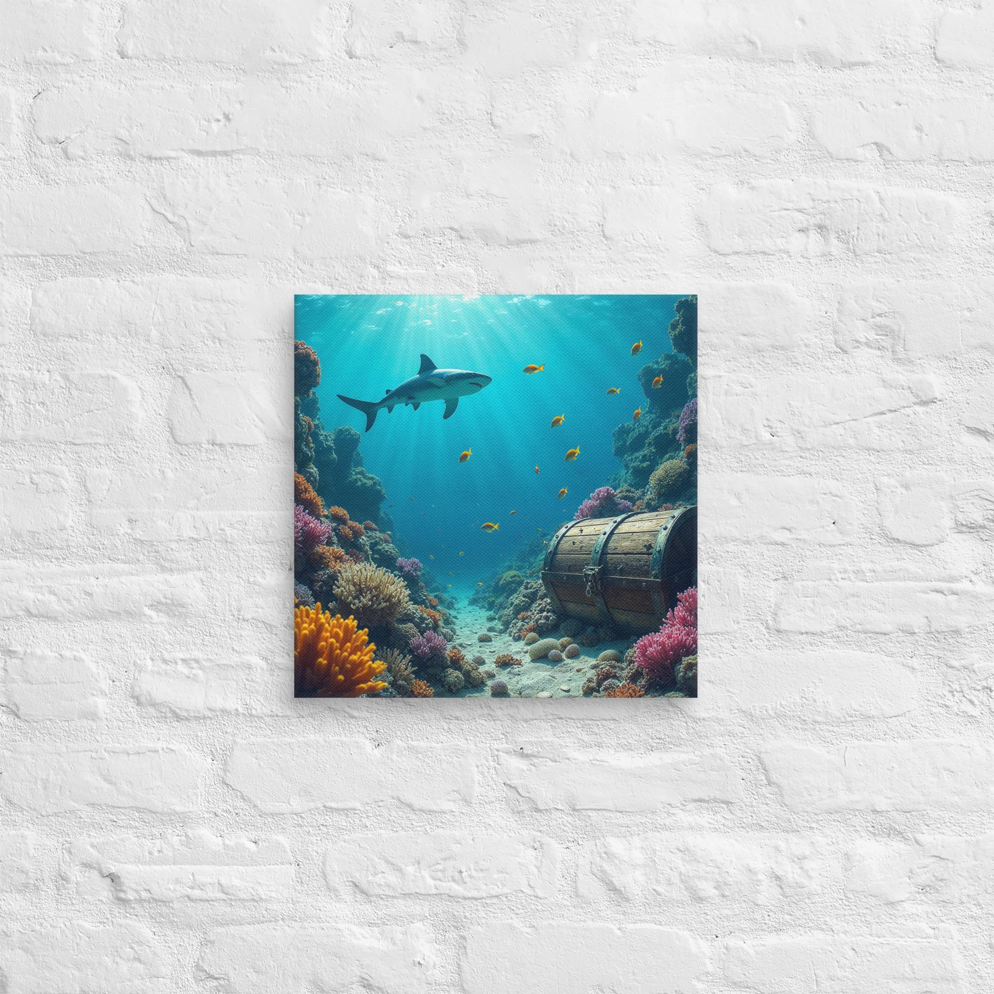 Ultimate Dive Adventure Canvas Print – Shark & Treasure Dive 8
