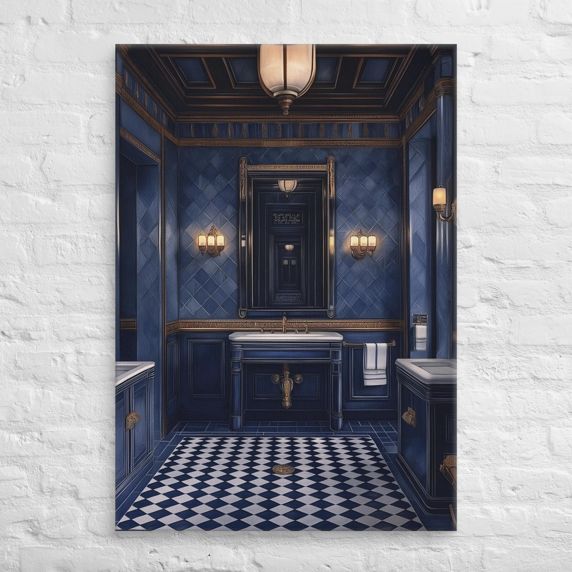 Royal Blue Elegance Bathroom Canvas 28