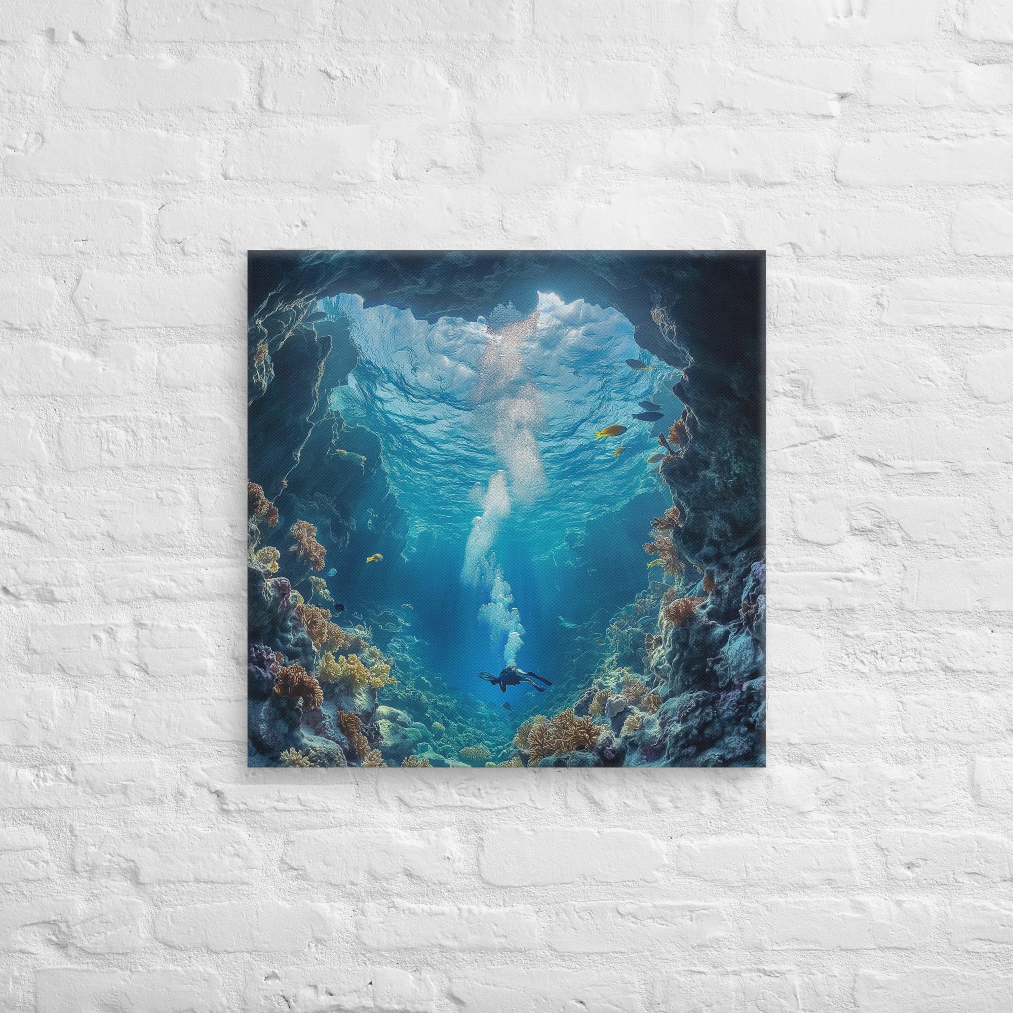 Exploring the Blue Abyss Canvas 21