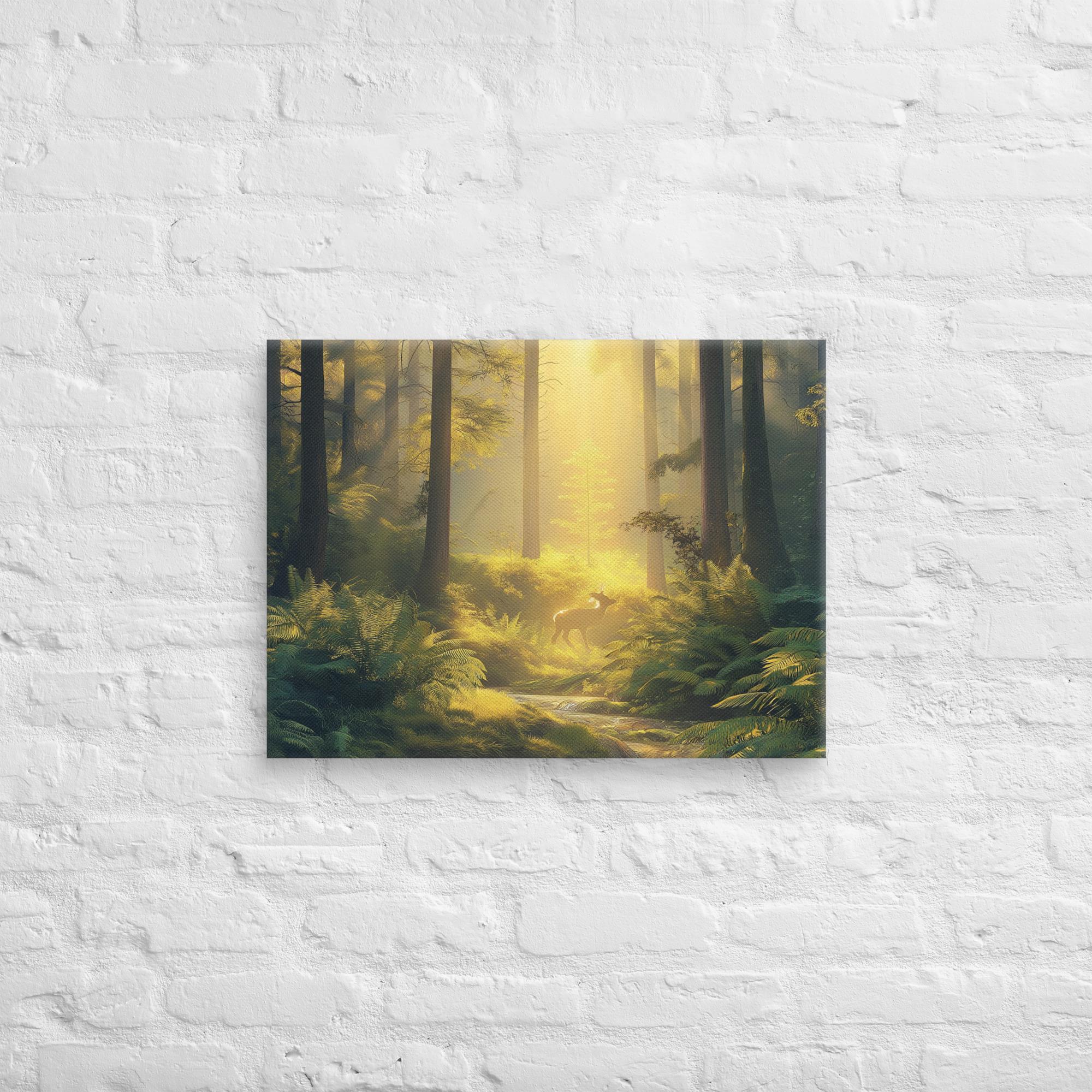 Golden Serenity, A Forest at Dawn Canvas 45