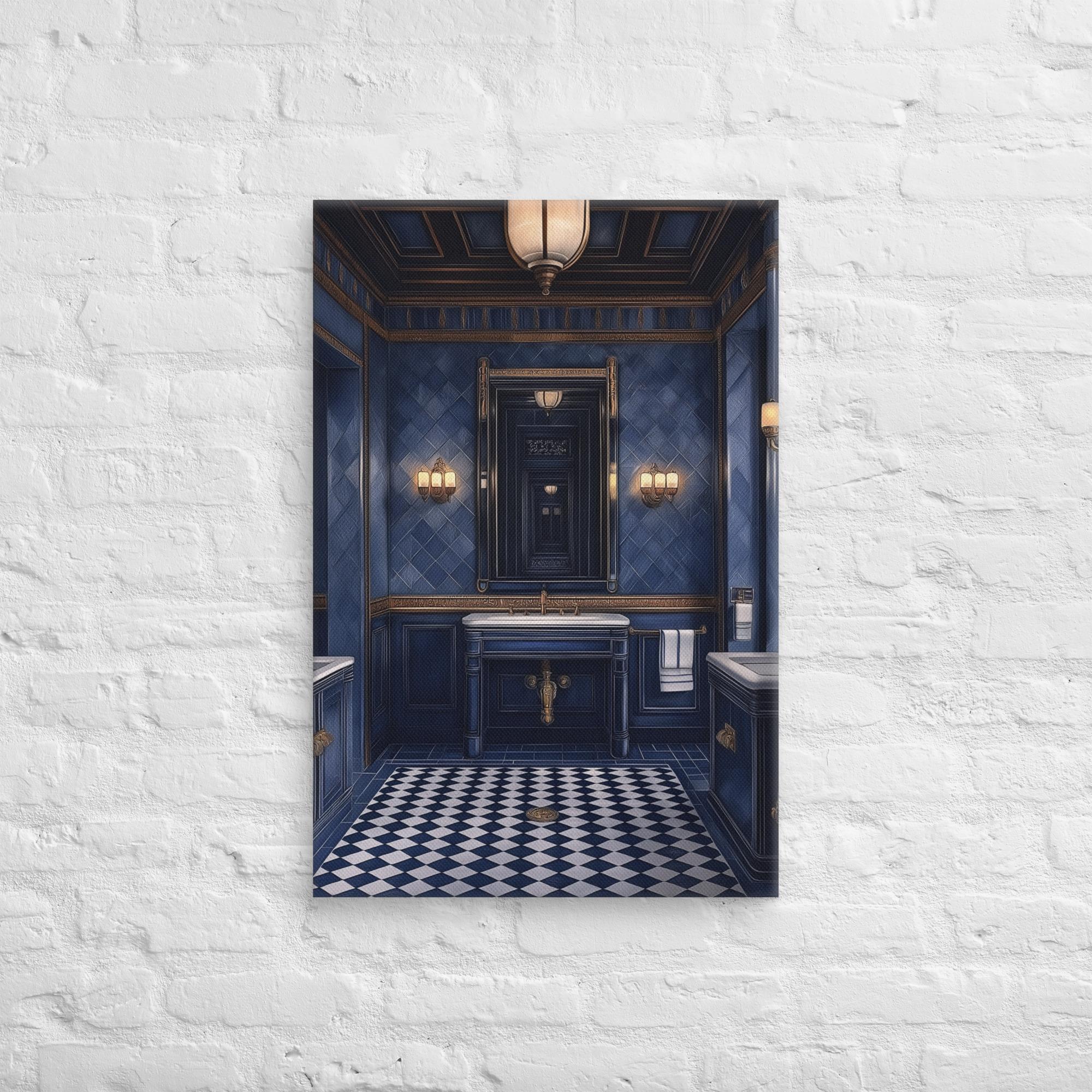 Royal Blue Elegance Bathroom Canvas 18