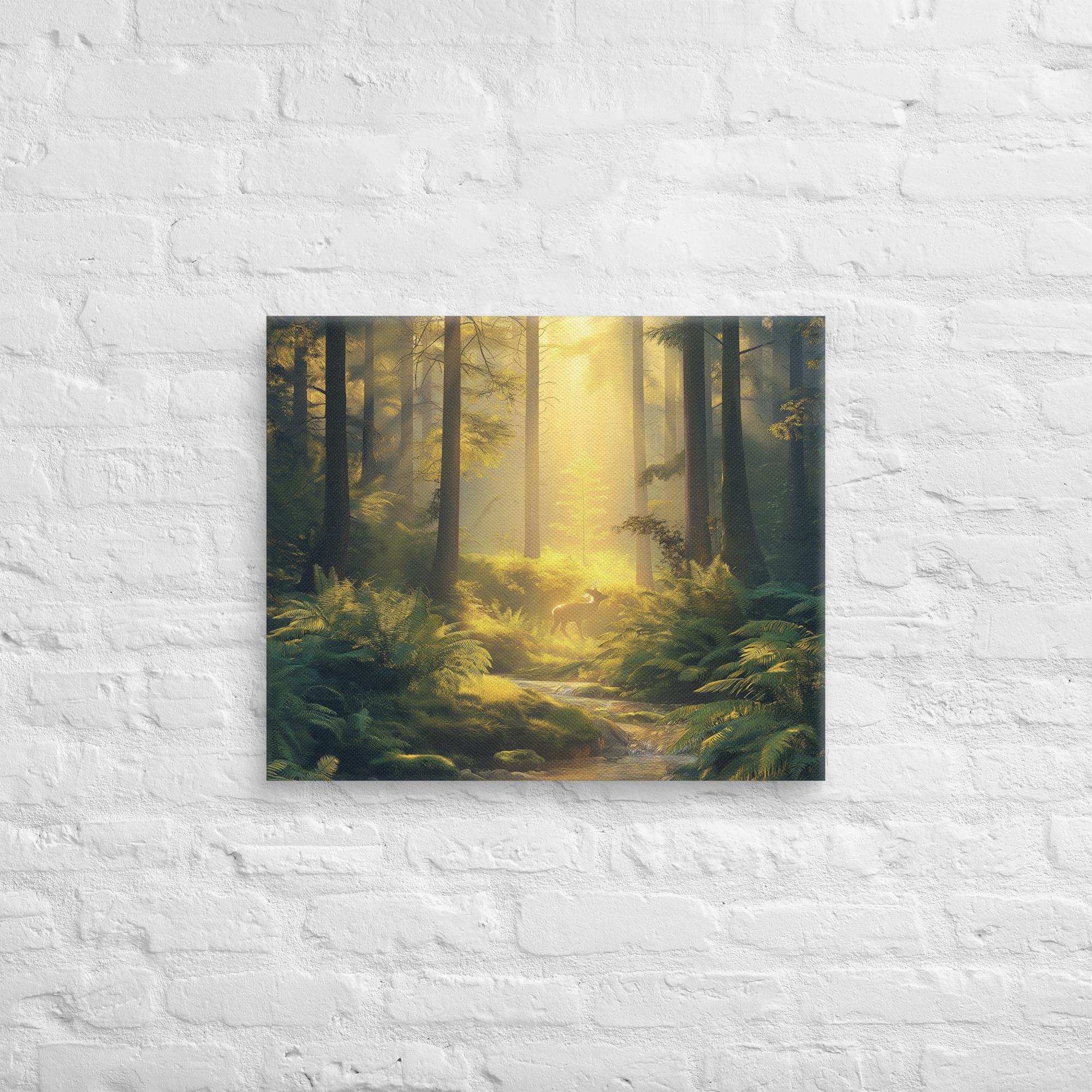Golden Serenity, A Forest at Dawn Canvas 17