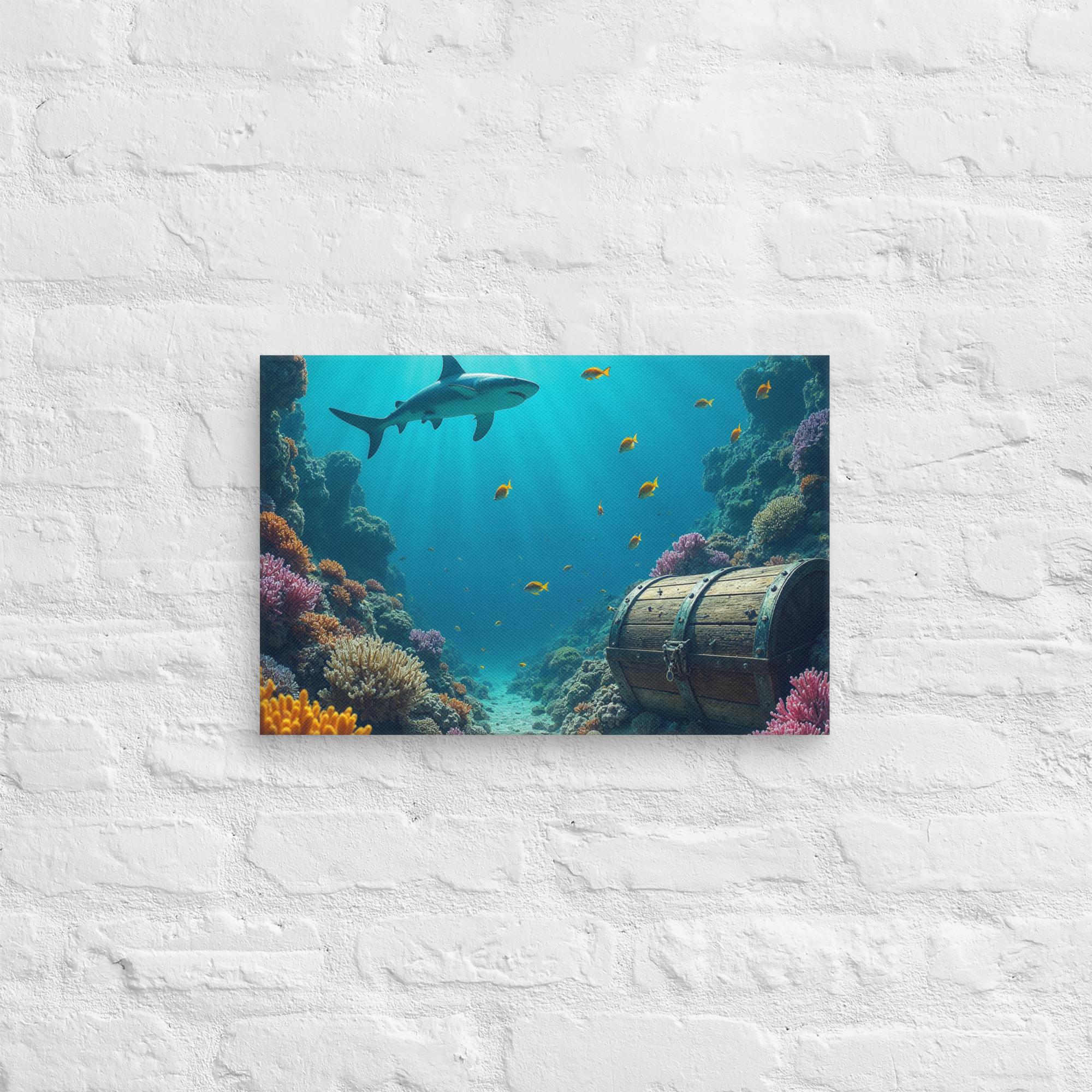 Ultimate Dive Adventure Canvas Print – Shark & Treasure Dive 5