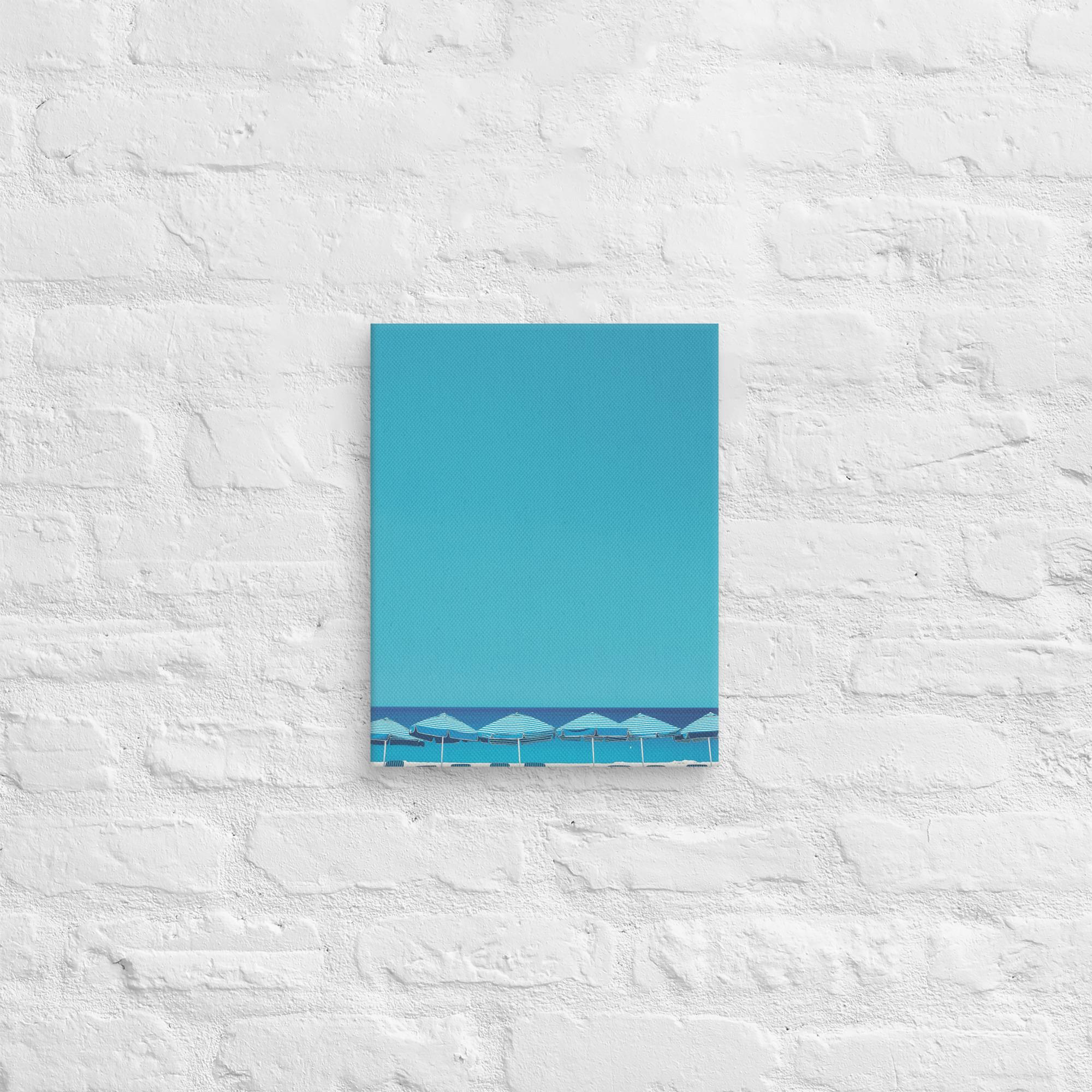 A Day at the Beach, Blue, Canvas Print 5