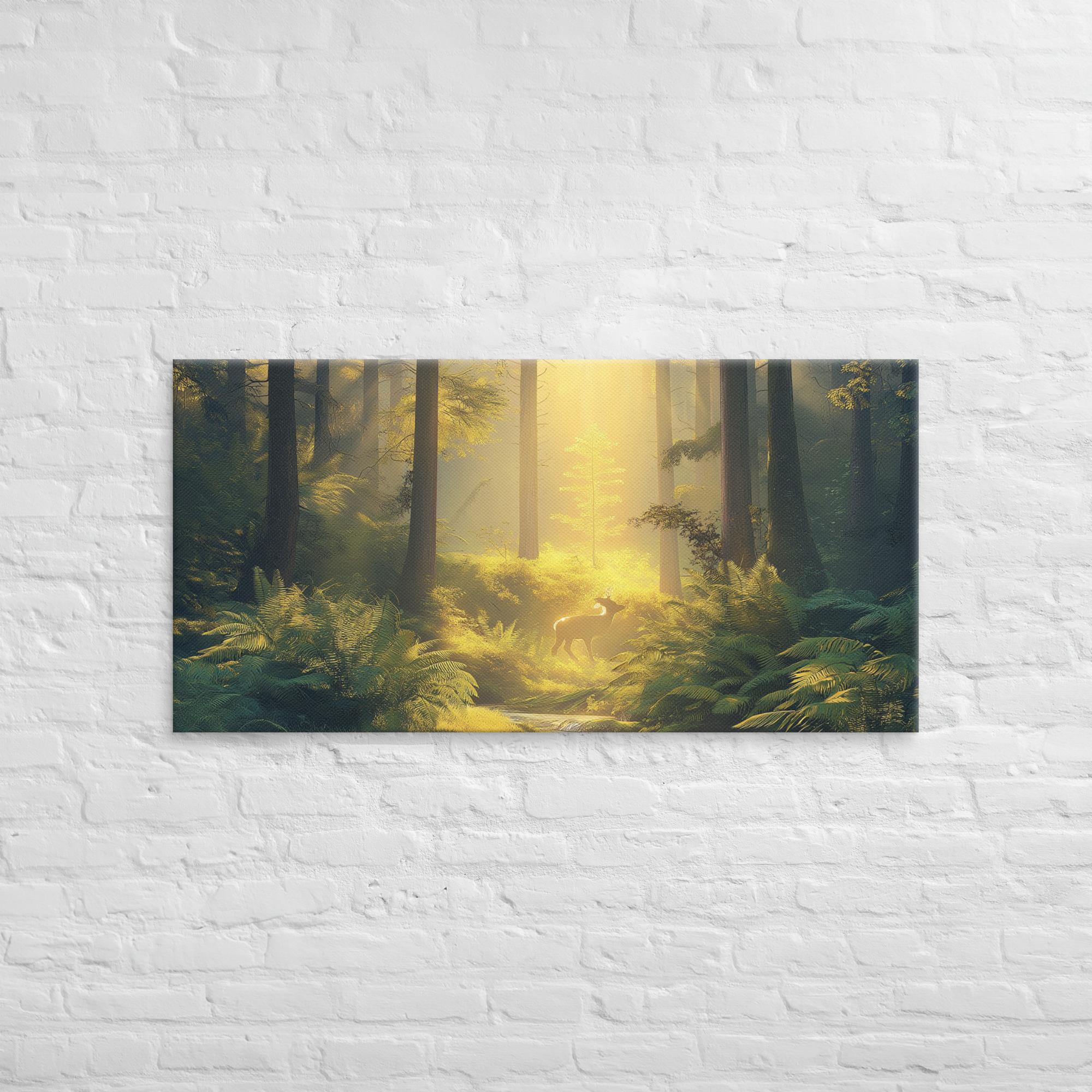 Golden Serenity, A Forest at Dawn Canvas 25