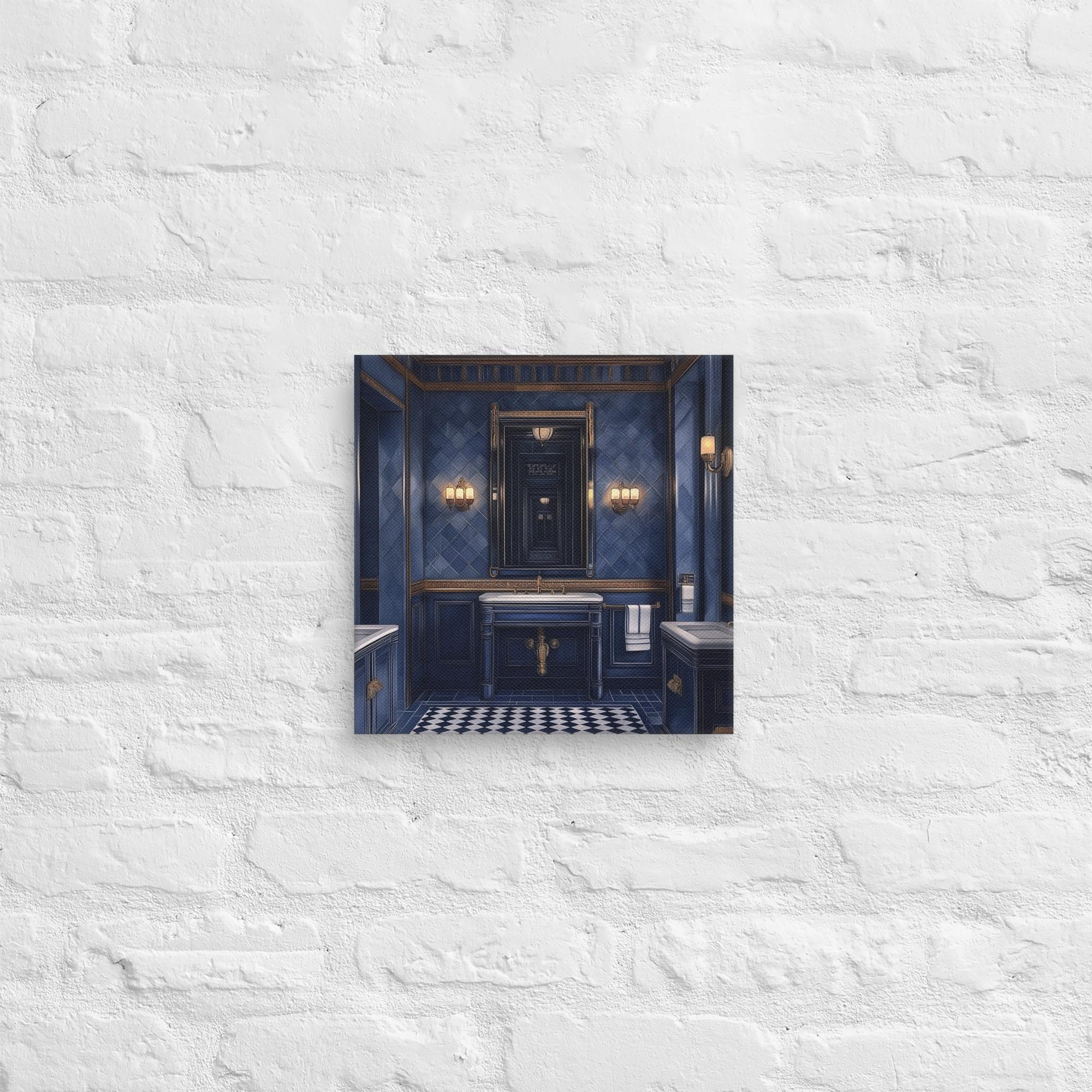 Royal Blue Elegance Bathroom Canvas 41