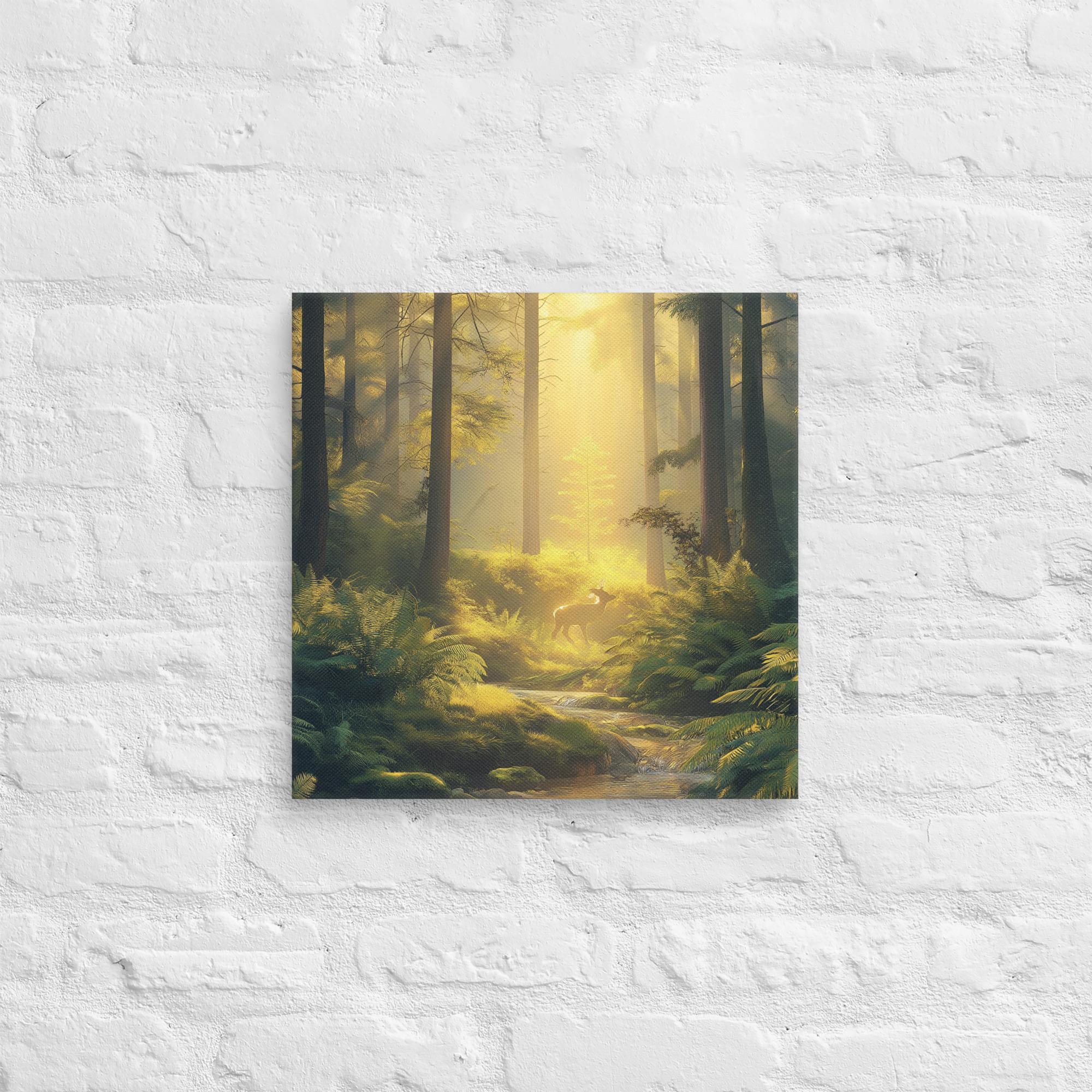 Golden Serenity, A Forest at Dawn Canvas 43