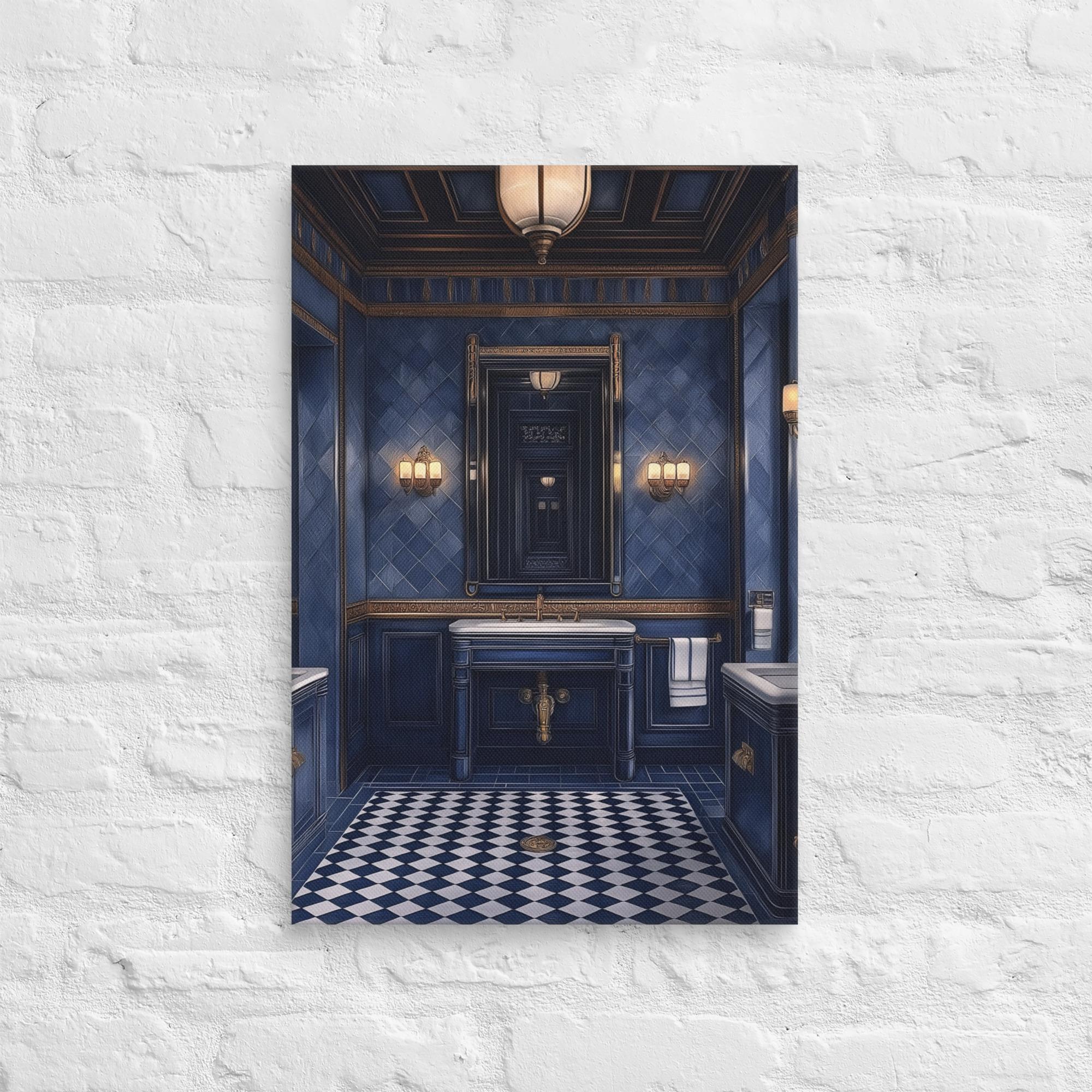 Royal Blue Elegance Bathroom Canvas 10