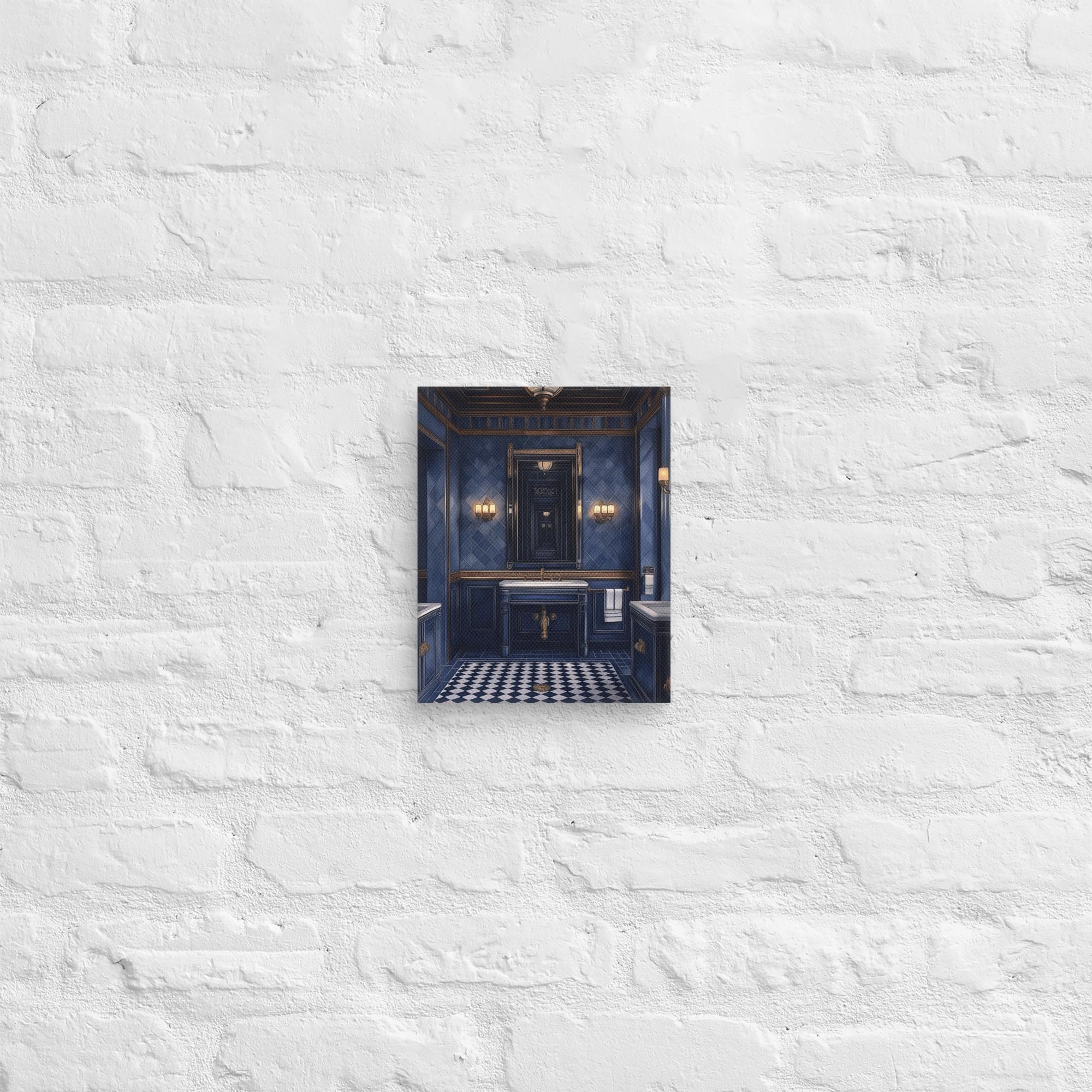 Royal Blue Elegance Bathroom Canvas 37