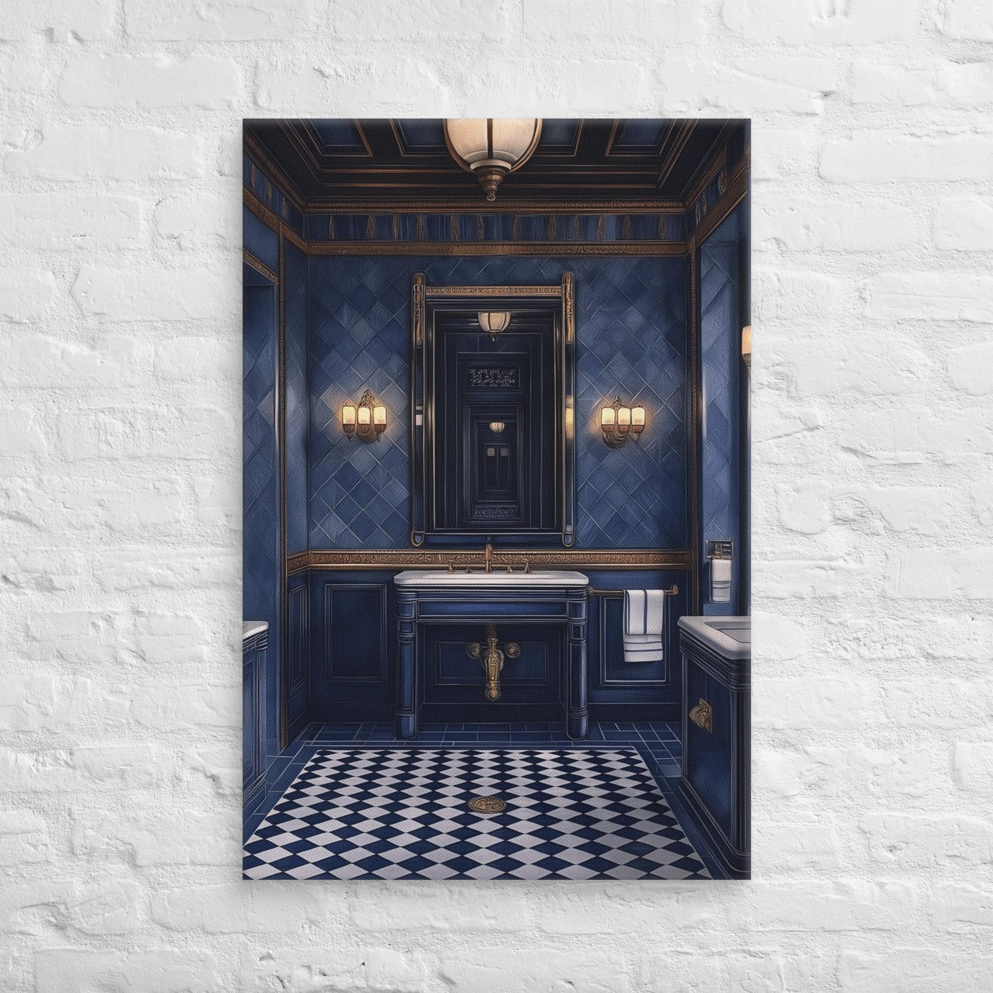 Royal Blue Elegance Bathroom Canvas 46