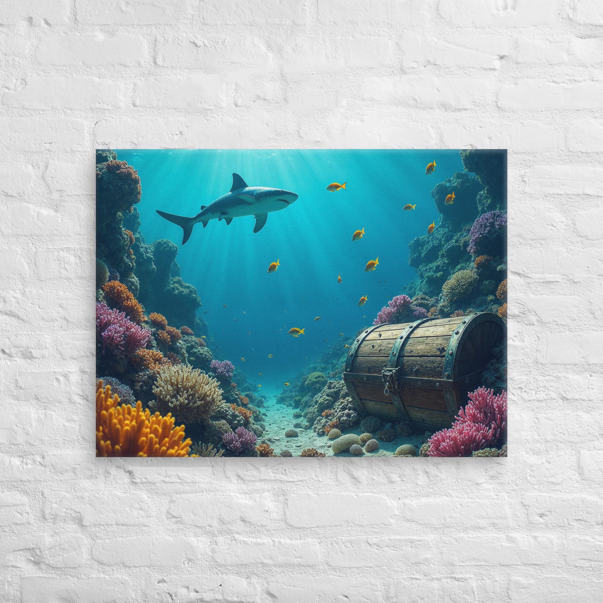 Ultimate Dive Adventure Canvas Print – Shark & Treasure Dive 22