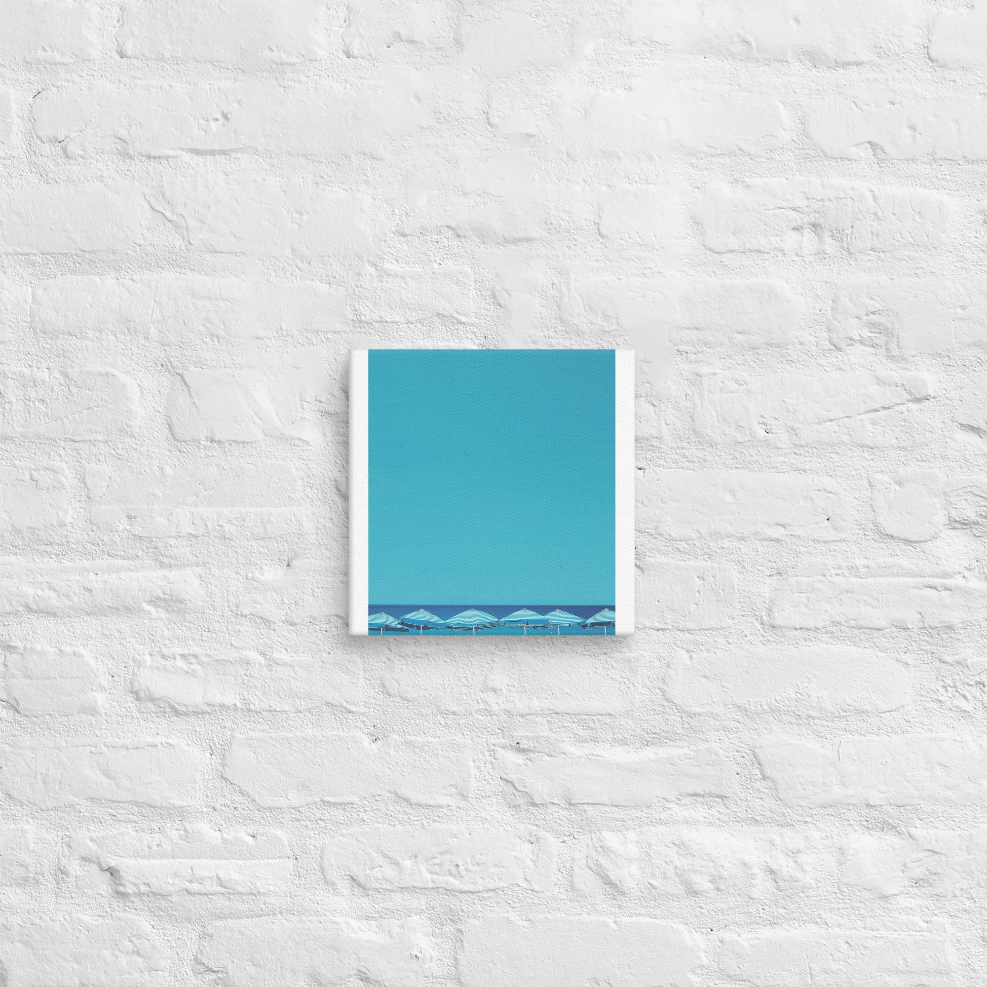 A Day at the Beach, Blue, Canvas Print 3