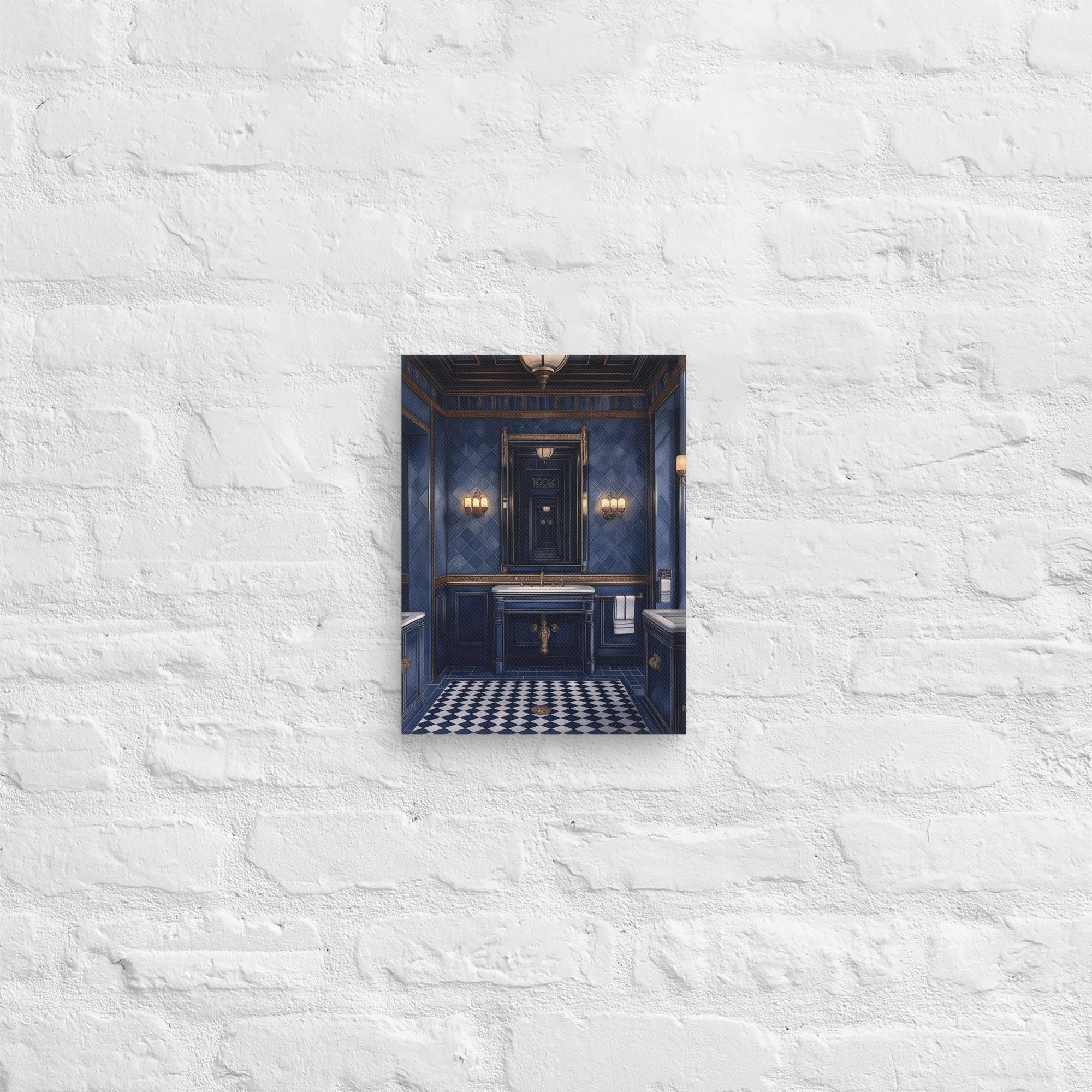 Royal Blue Elegance Bathroom Canvas 40