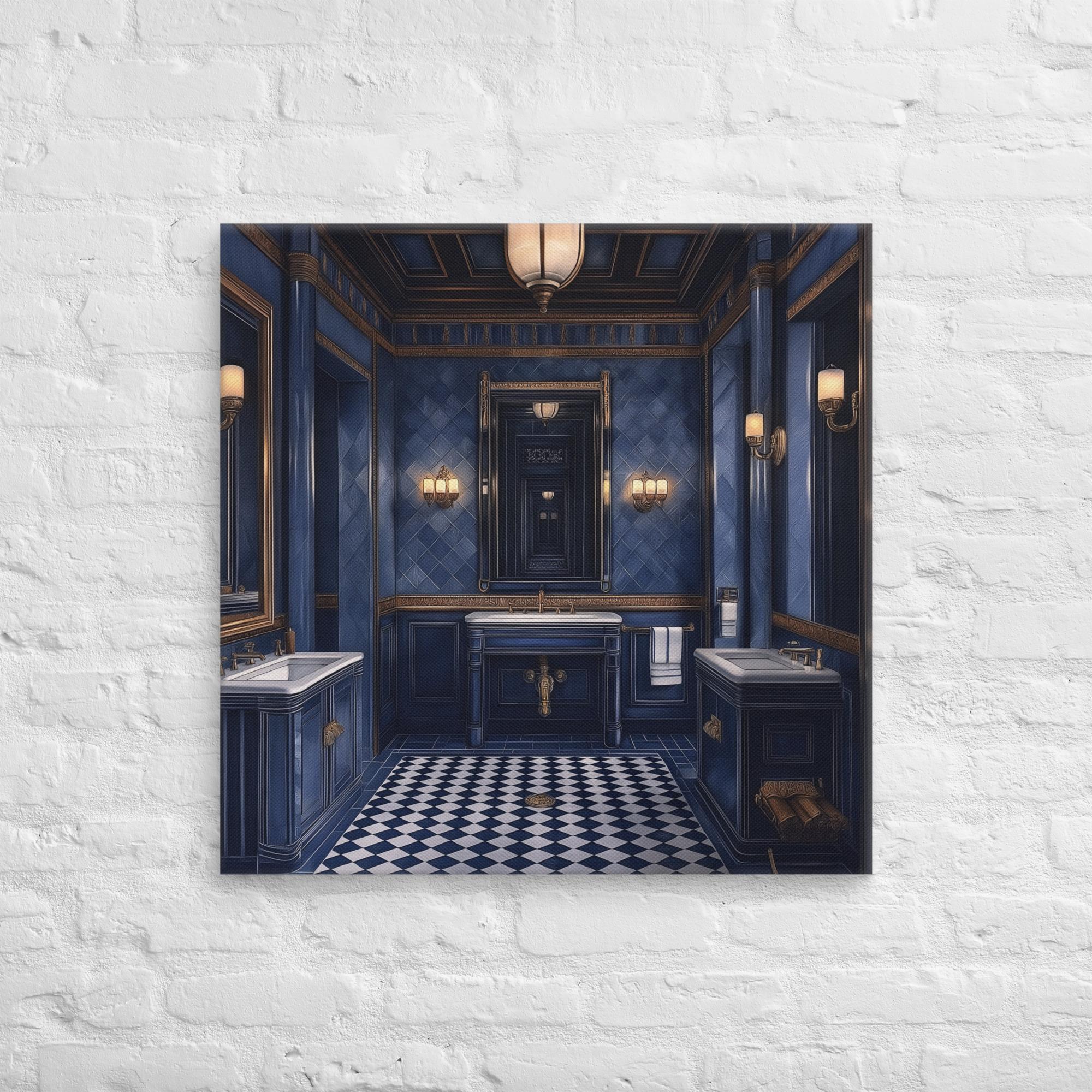 Royal Blue Elegance Bathroom Canvas 27