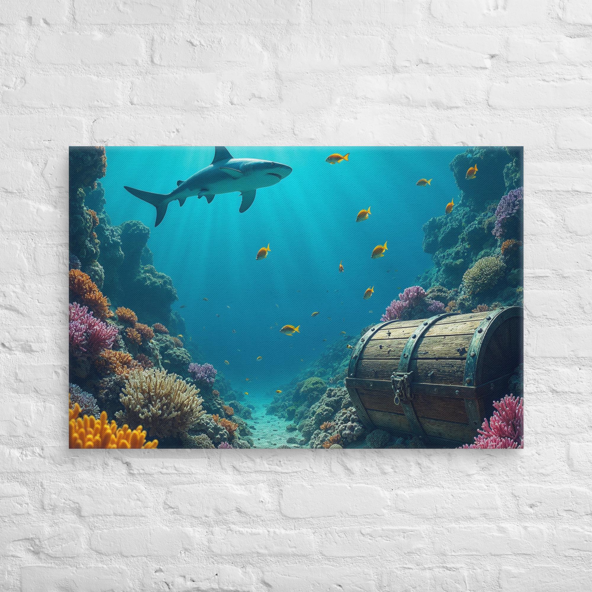 Ultimate Dive Adventure Canvas Print – Shark & Treasure Dive 46