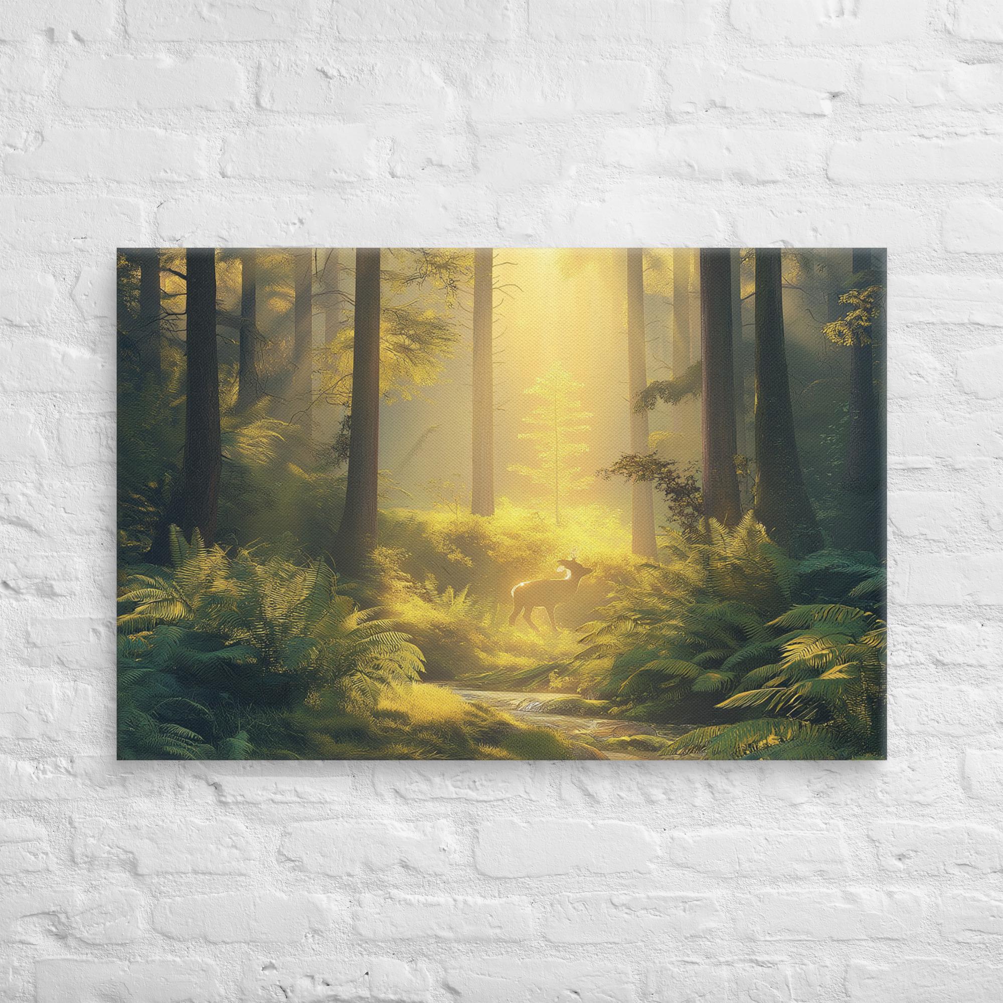 Golden Serenity, A Forest at Dawn Canvas 46