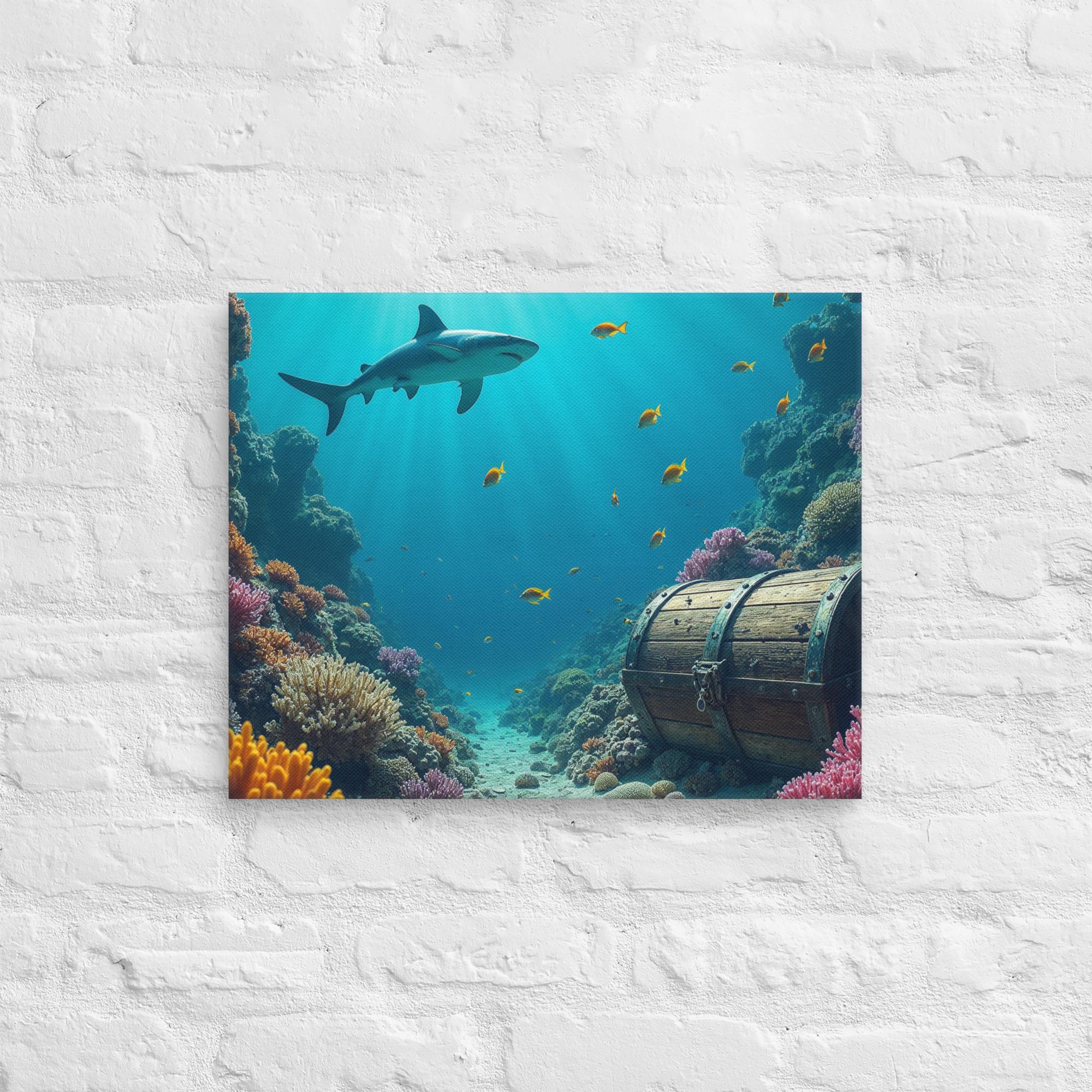 Ultimate Dive Adventure Canvas Print – Shark & Treasure Dive 44