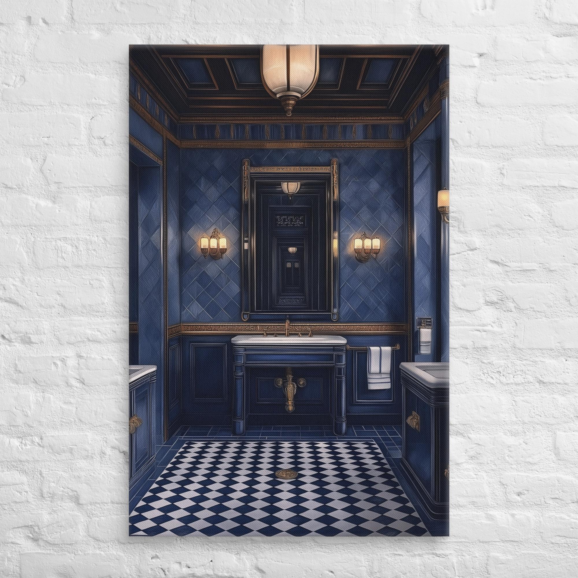 Royal Blue Elegance Bathroom Canvas 26