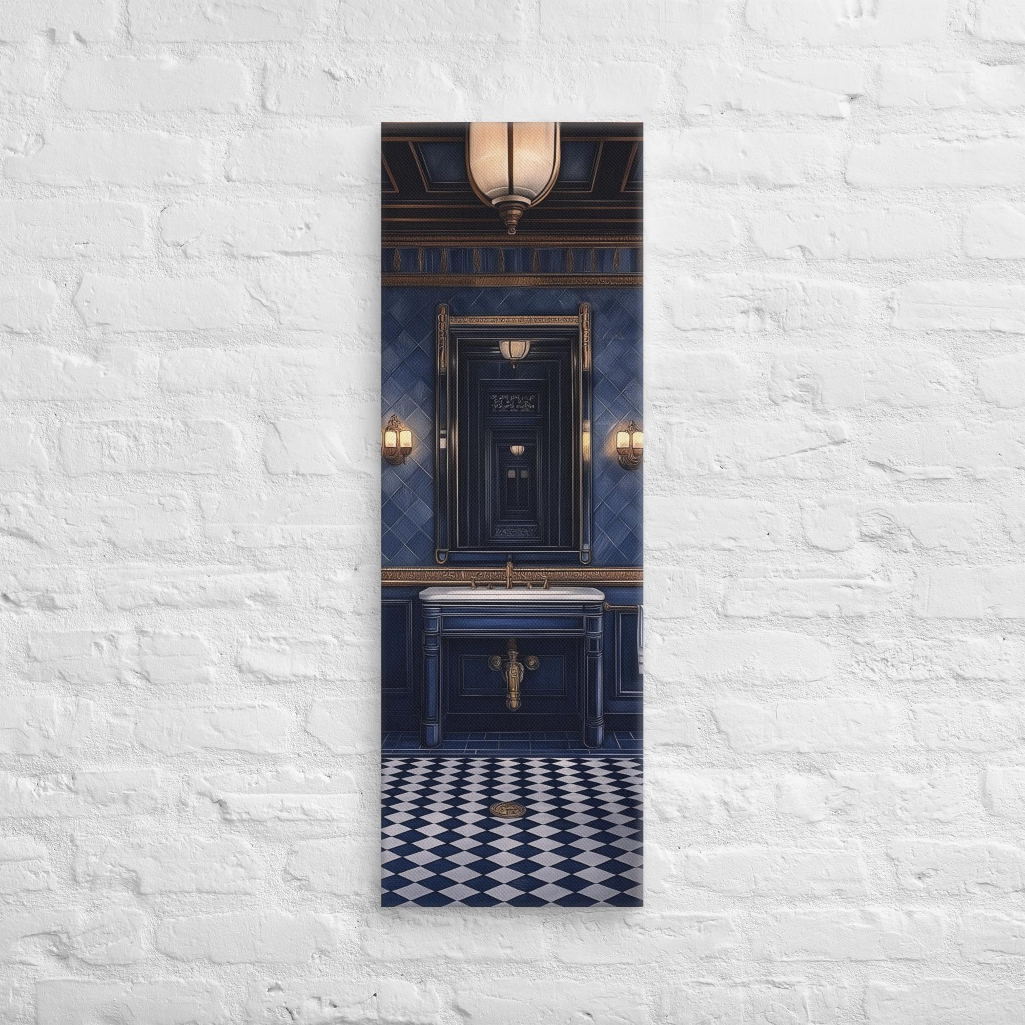 Royal Blue Elegance Bathroom Canvas 8
