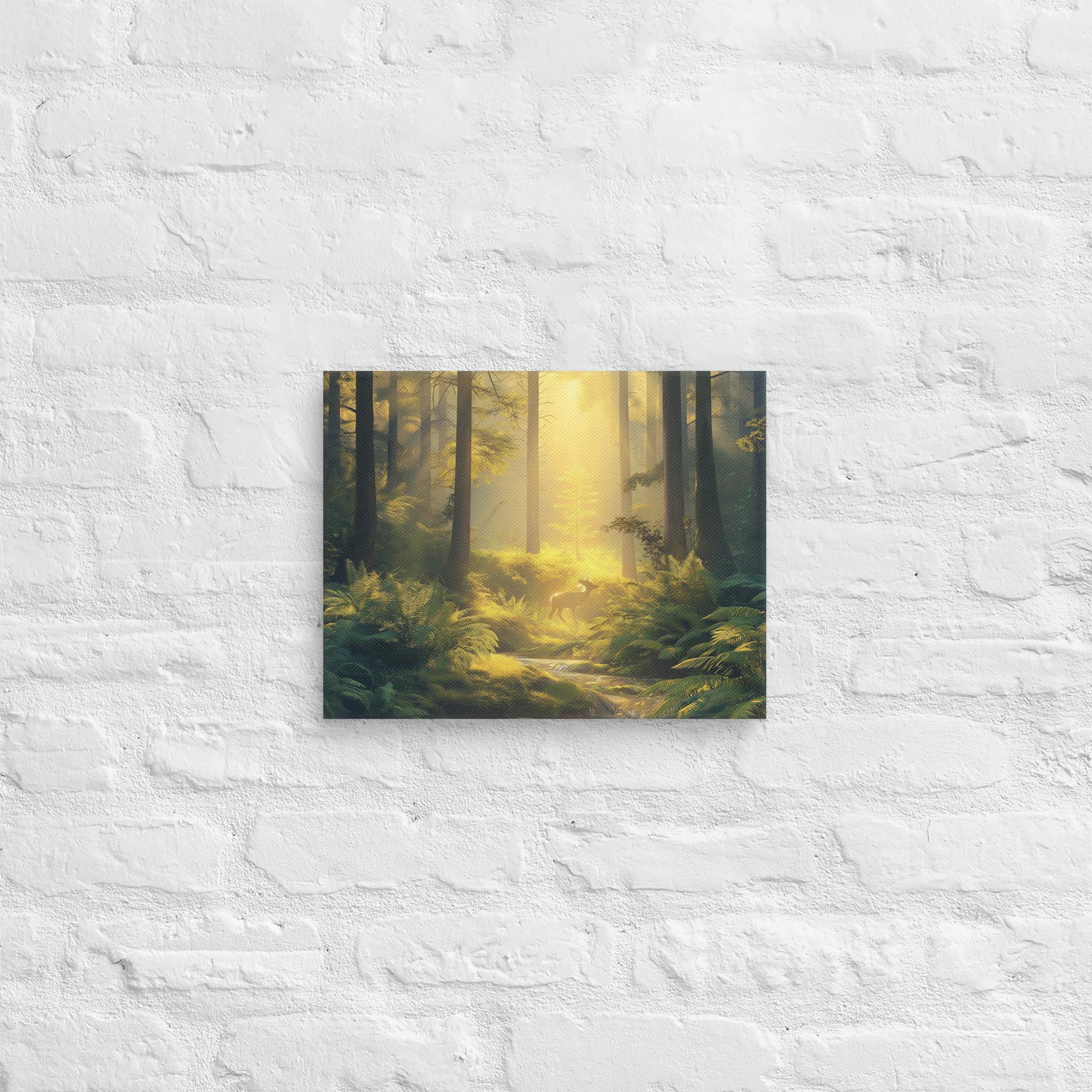 Golden Serenity, A Forest at Dawn Canvas 6