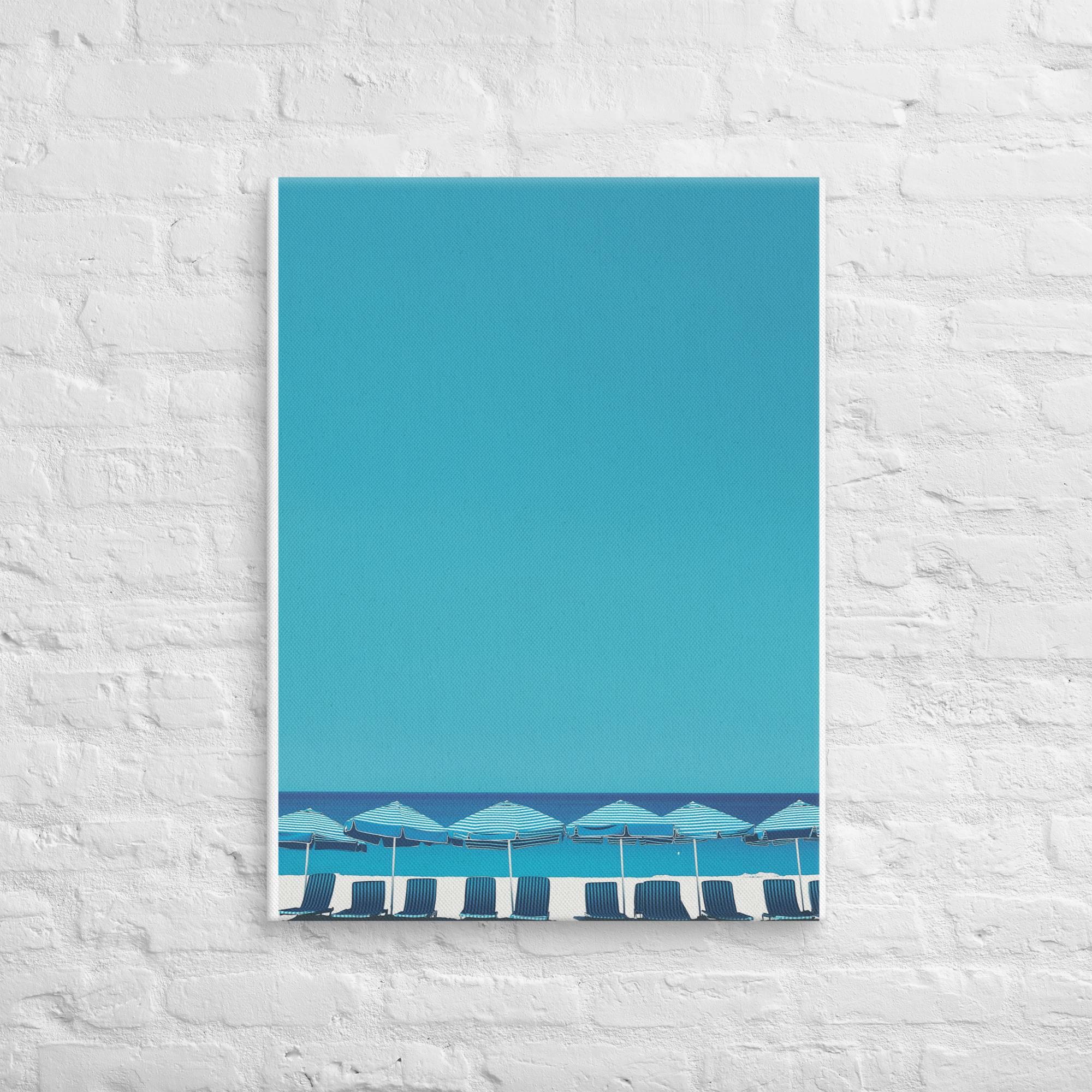 A Day at the Beach, Blue, Canvas Print 23